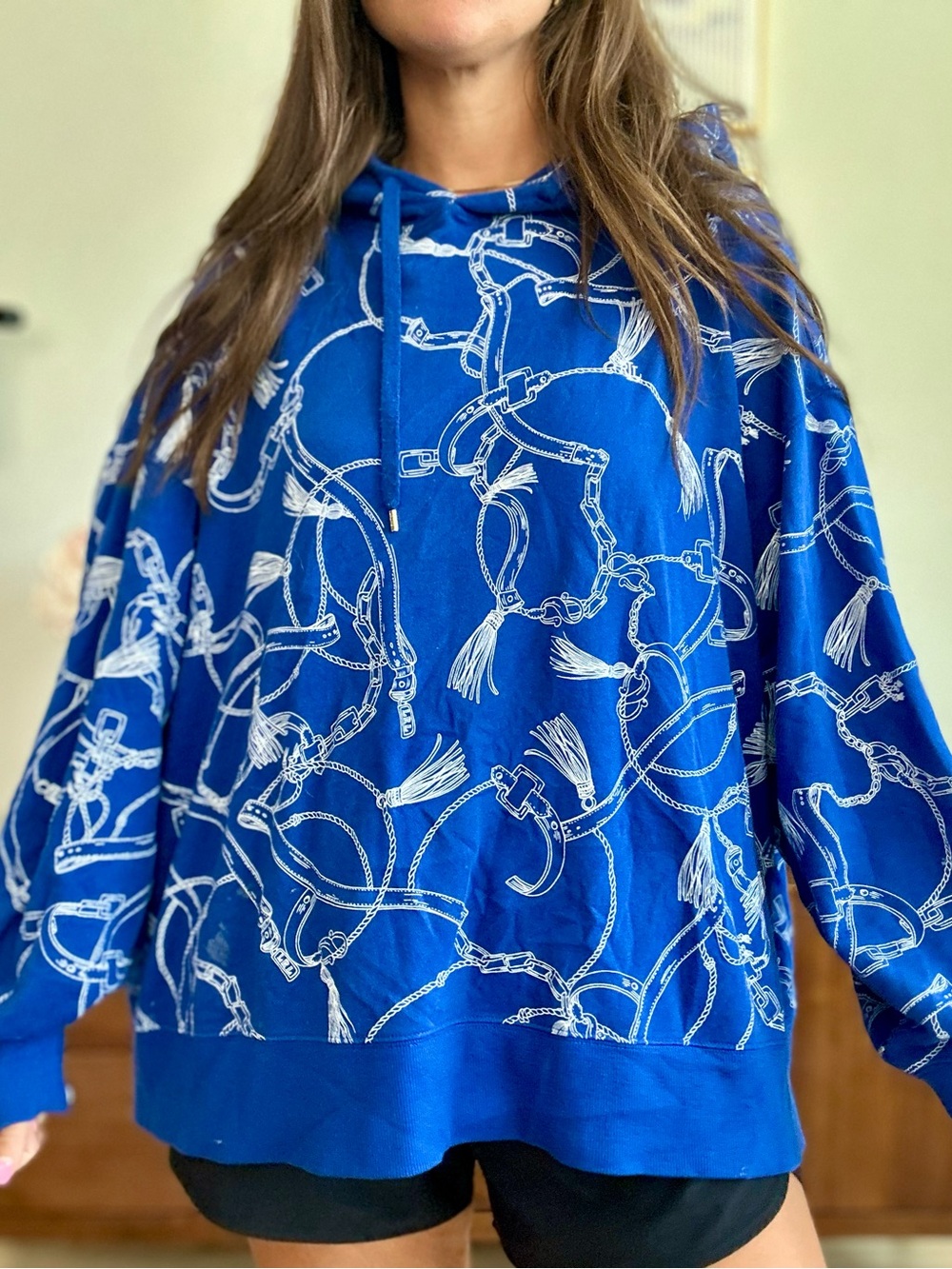 Lauren Ralph Lauren Equestrian Print Hoodie | Size 2X